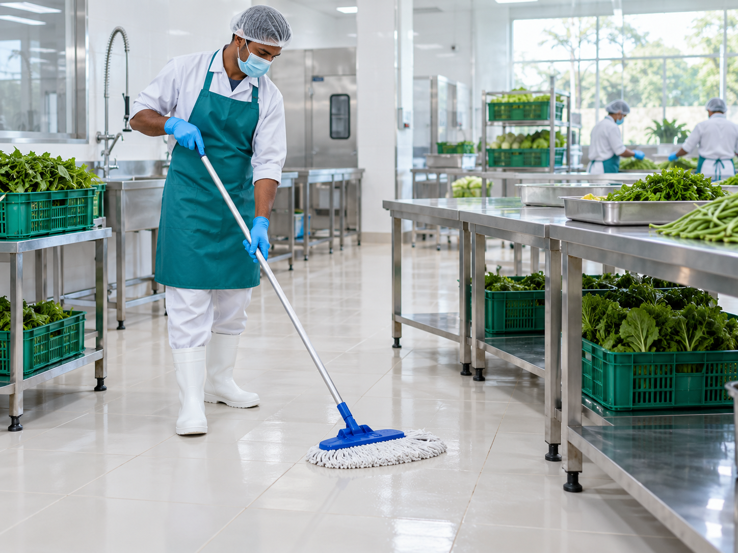 Food area floor cleaner